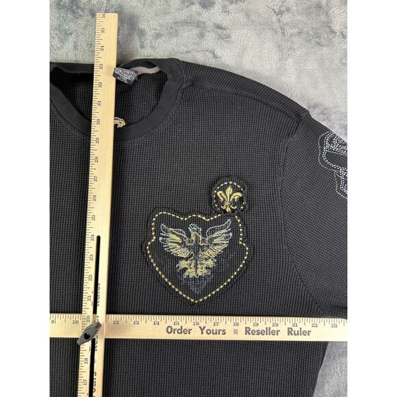 One Nation Thermal Shirt 2XL Black Long Sleeve Phoenix Graphic Biker Style - Picture 6 of 9